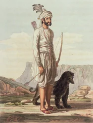 A Meena de Jajgurgh, de &39;A Mahratta Camp&39;, 5 de abril de 1813 (gravura a cores)